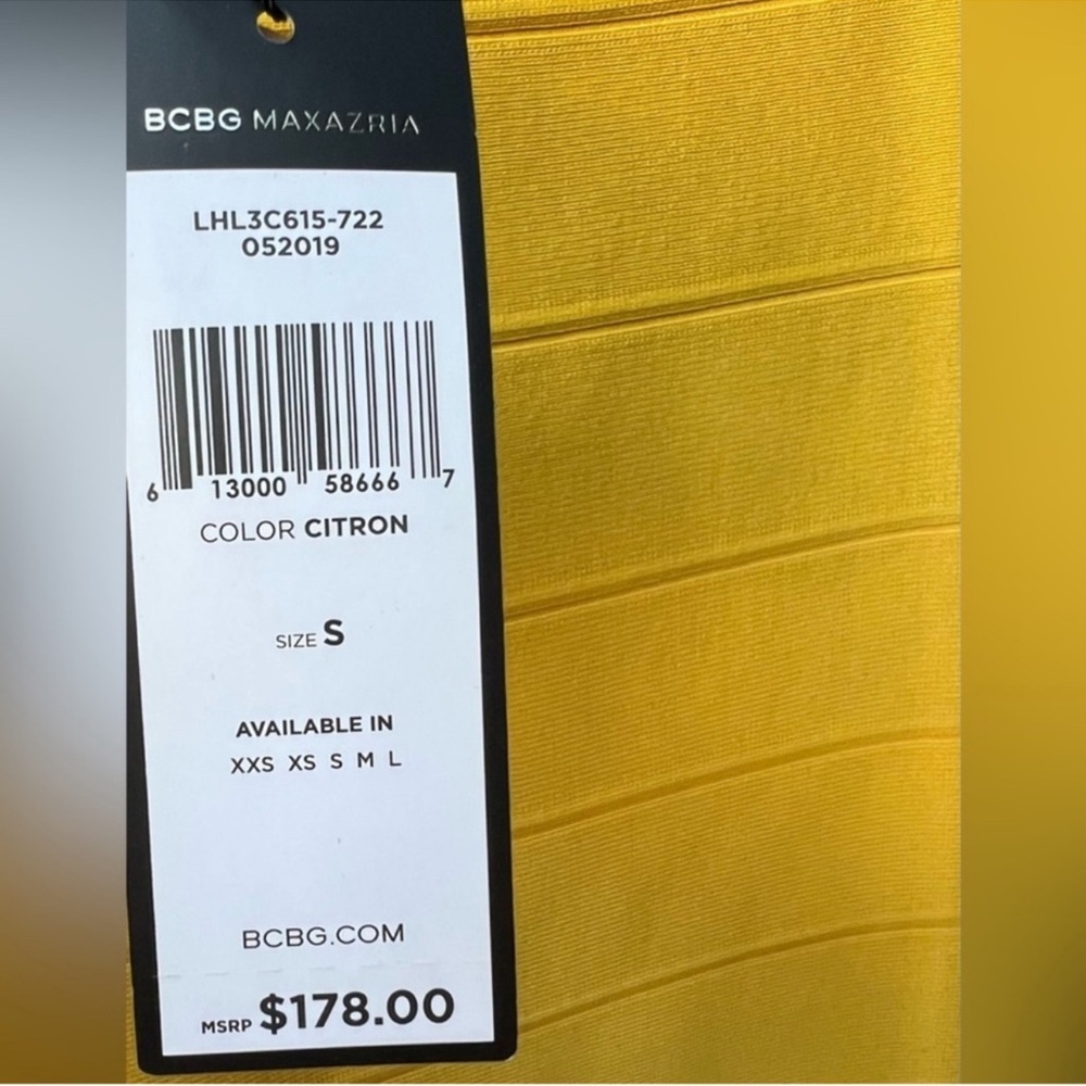 NWT Bcbgmaxazria bandage pencil skirt y2k citron - Picture 2 of 4